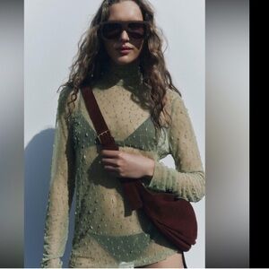 Zara Sheer Textured Blouse